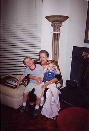 Kathy Freeman with grandchildren George and Sarah