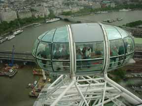 A glass gondola on the Millennium Wheel