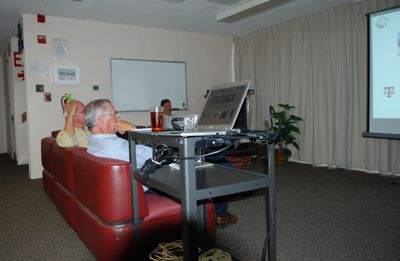 Julian and Rex ponder the presentation