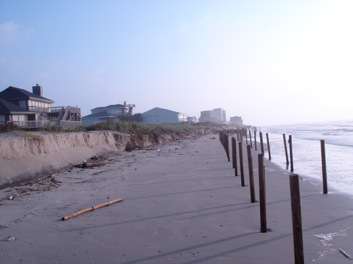 Exposed dune sock between Campeche and Buccaneer Boulevard