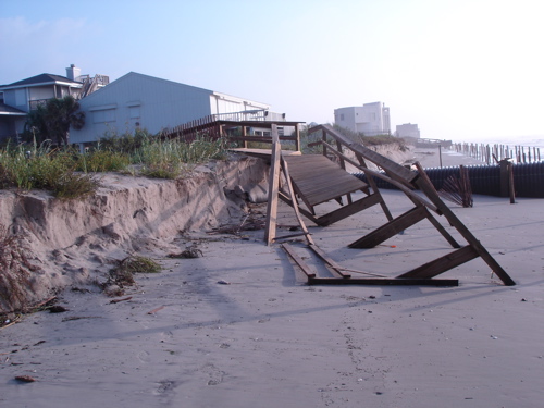 Storm damage at the Buccaneer Boulevard crossover