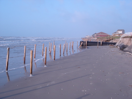 Elevated tide along Pirates Beach on September 25