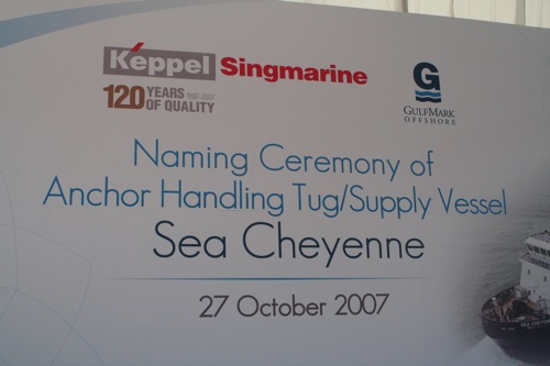 Christening the Sea Cheyenne photograph