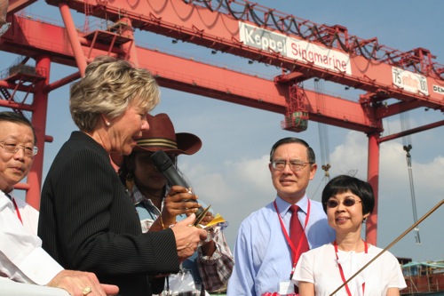 Christening the Sea Cheyenne photograph