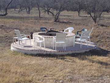 Outdoor fire pit at Sheffield ranch