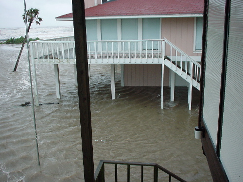 Floodwater near the Pirates Beach house