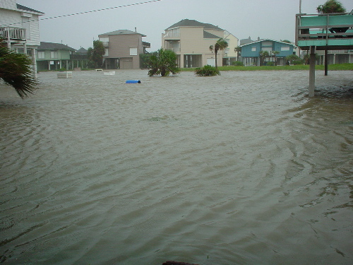 Ground-level view west across Pirates Beach