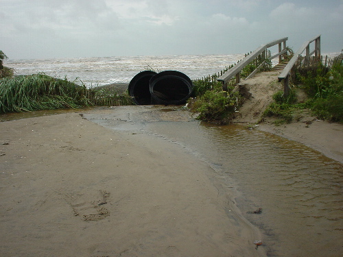 Sand and storm damage after Claudette