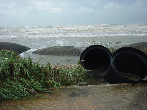 Damaged beach crossover after Claudette