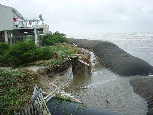 Buried drainage tubes and storm debris