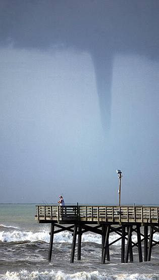 Waterspout offshore from Galveston