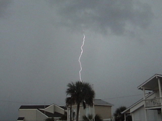 Lightning over the Gulf near Pirates Beach, photograph 3 of 12