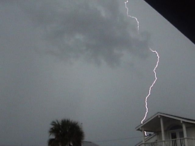 Lightning over the Gulf near Pirates Beach, photograph 5 of 12