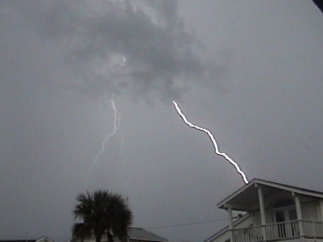 Lightning over the Gulf near Pirates Beach, photograph 7 of 12